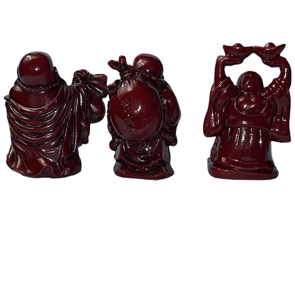 6 RED RESIN BUDDHAS - Picture 4 of 11